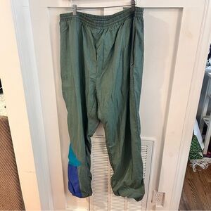 Givenchy Activewear Parachute Pants Green Zip Ankle Lined Pockets Vintage